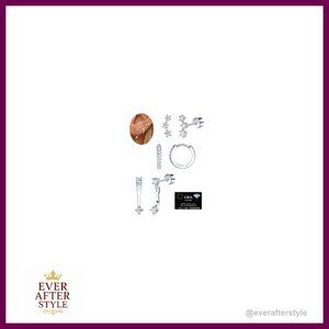 Sterling Silver Moissanite Stud Earrings Set Elegant Minimal Chic Hypoallergenic